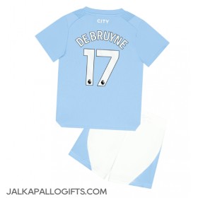 Manchester City Kevin De Bruyne #17 Koti Peliasu Lasten 2023-24 Lyhythihainen (+ Lyhyet housut)